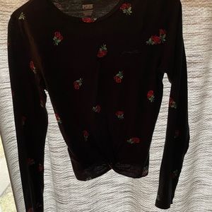 Victoria’s Secret pink longsleeve rose shirt